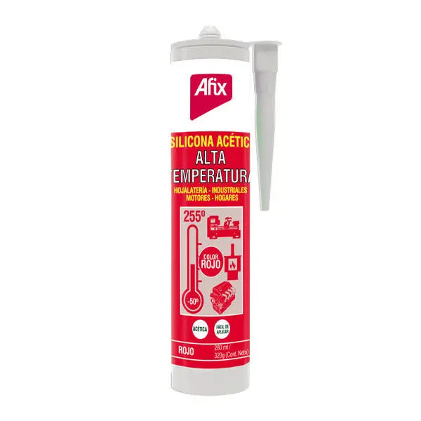 Silicona Alta Temperatura Roja 320gr Afix Passol