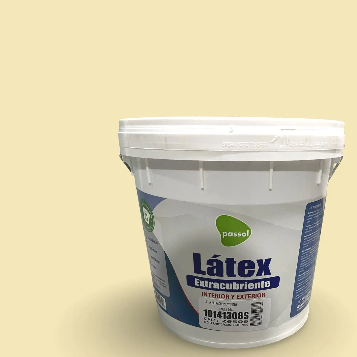 Látex Extracubriente Premium Colores Tineta 4gl Passol