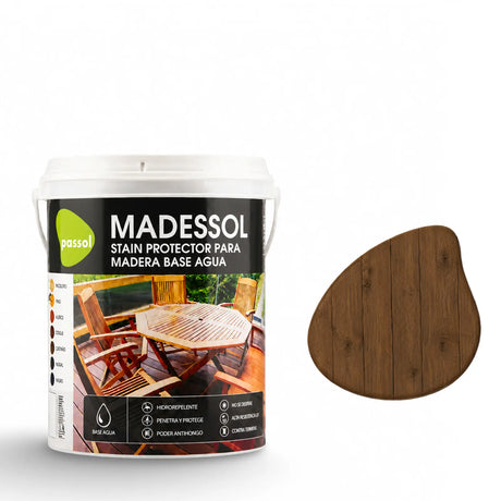 Madessol Protector Madera Stain al Agua PassolCastaño1 GalónPassol