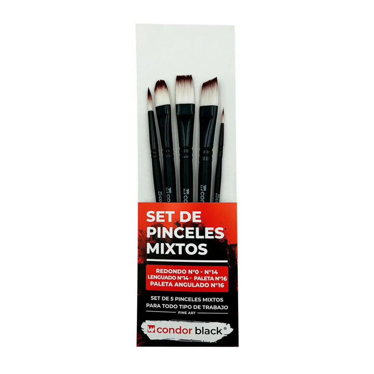 Set de Pinceles Condor Black 5und Profesional PASSOL