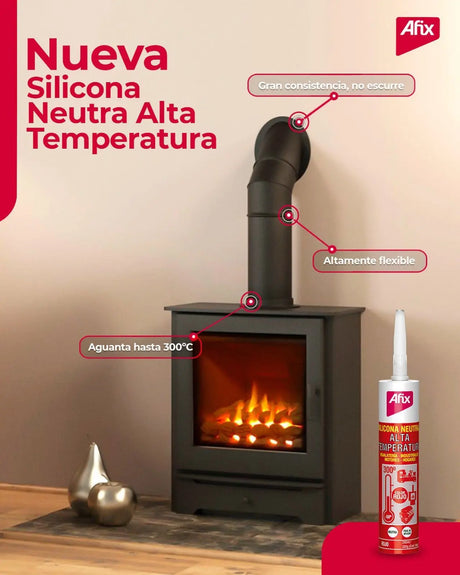 Silicona Alta Temperatura Roja 320gr Afix Passol