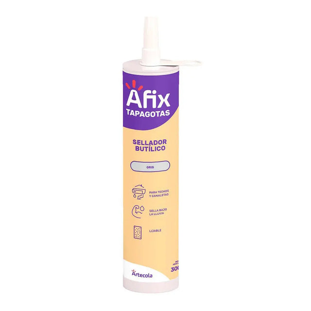 Silicona Tapagoteras Butílico Gris 300ml Afix GENÉRICA