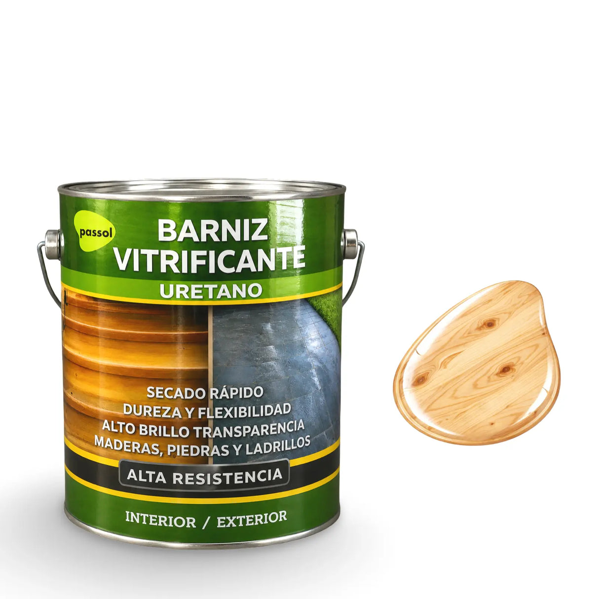 Barniz Vitrificante Uretano Madera Piedra Brillante PASSOL